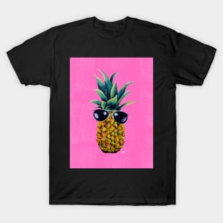 Neon Pink Pineapple Sunglasses T-Shirt